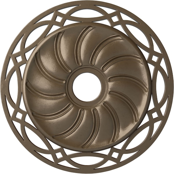 Ekena Millwork Loera Ceiling Medallion (Fits Canopies up to 6 1/4"), 26 5/8"OD x 4 1/2"ID x 1 3/8"P, Warm Silver CM26LOWSS - main